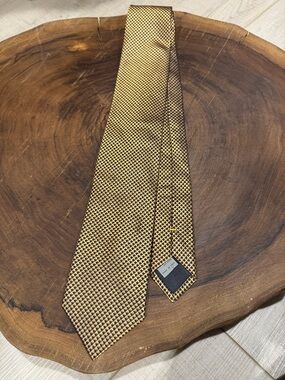 CANALI Black & Gold 100% Silk Tie – Luxury Italian Designer